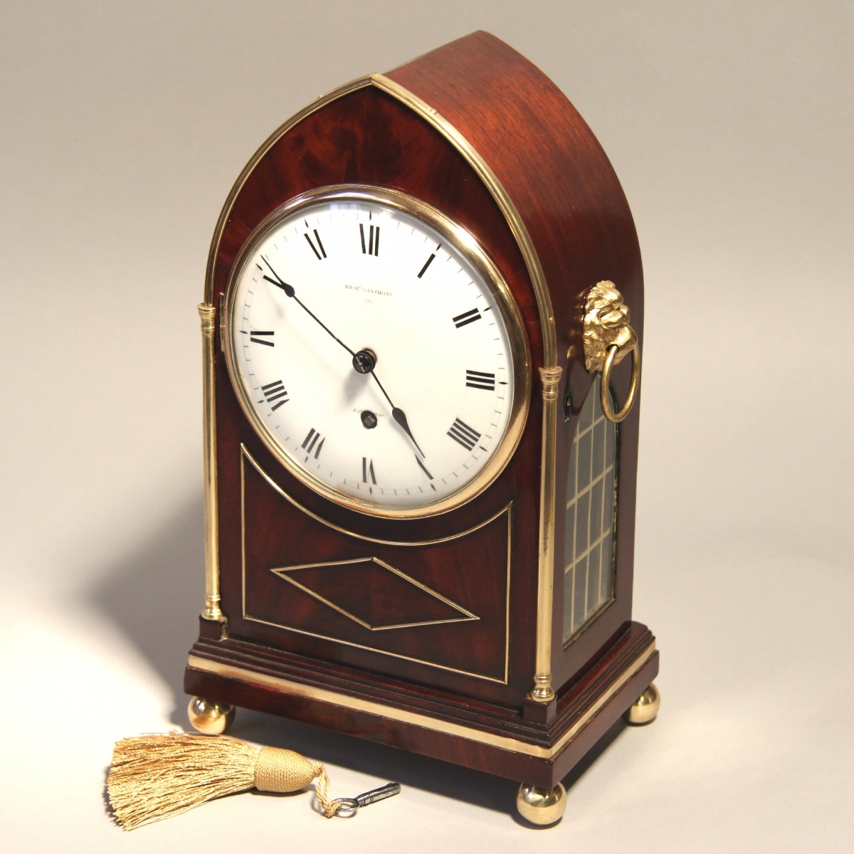 Rare miniature English Regency table clock for sale. By Richard