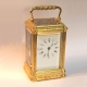 French repeating carriage clock in an engraved Gorge case. Circa 1870.