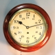 24 hour, English fusee wall clock with an 8 inch dial and mahogany case. circa 1900.