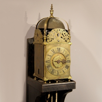 Rare half hour striking, one day duration, English Lantern clock with verge escapement. circa 1670.