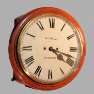 Victorian English fusee dial clock with a striking movement. Retailed by H.G. Hall of Wimborne. Circ