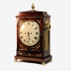 A good Regency, gadrooned chamfer top bracket clock in an elaborate mahogany case. Circa 1815.