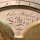 A good Bell top, walnut table clock by John Taylor of London. Circa 1780.