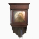 George III hooded wall clock in it's original stained pine case. Circa 1760.