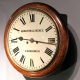 Double fusee striking english dial wall clock in an oak case. circa 1890.