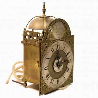 A very original miniature hook and spike lantern clock by Martin, London. Circa 1745.