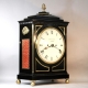 Regency period, English chamfer top bracket clock in an ebonised case. Circa 1820.