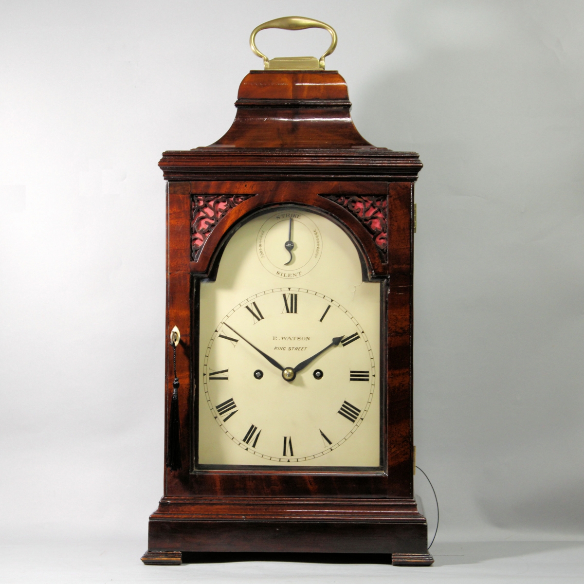 Georgian bracket clock in a mahogany bell top case. Made by Watson ...