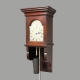 Very Small hooded wall clock with a silvered dial and in a mahogany case. By George Buckmaster of Ro