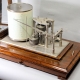 A rare and giant, scientific 24 hour chart Barograph in a glazed oak case. Circa 1958.