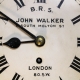 A fusee railway wall clock with an 8" dial. Formerly of Lymington Town Station (Hampshire). Cir