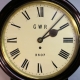 A Great Western Railway, Drop-dial fusee wall clock. Mahogany case and numbered 3607. Circa 1870.
