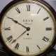 A fine English fusee, drop-dial wall clock with a wooden dial. Regency reriod, circa 1820.