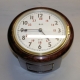 Railway 8" dial, English fusee wall clock. Mahogany case. Circa 1880.