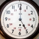 Railway 8" dial, English fusee wall clock. Mahogany case. Circa 1880.
