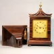 Rare, miniature English fusee, bracket, mantel or library clock in a rosewood case and with an optio