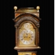 FINE LACQUER CHINOISSERIE GREEN LONGCAE CLOCK, EARLY 1700'S.