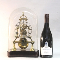 A rare and small, English skeleton clock of unusual style, by Richard Winter of Chieveley. Circa 186