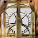 A rare and small, English skeleton clock of unusual style, by Richard Winter of Chieveley. Circa 186