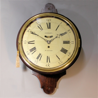 A 'Salt box' verge escapement, fusee, English dial wall clock by Upjohn of Exeter. Circa 1
